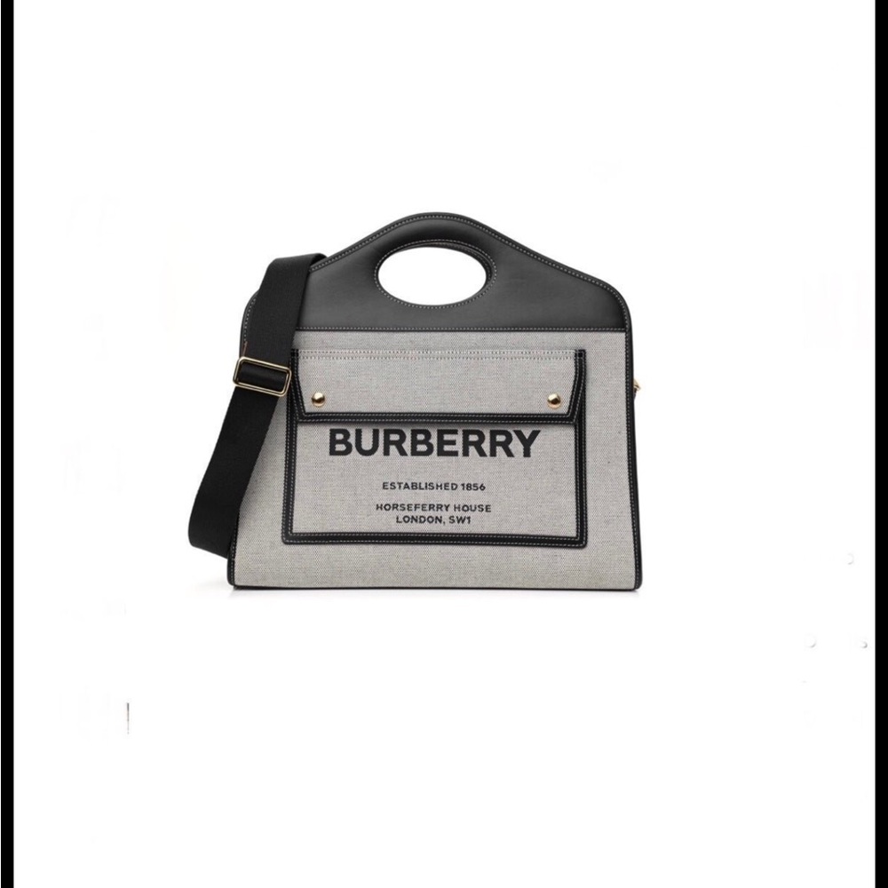 Burberry Black and Gray Messenger Bag with Modern Design